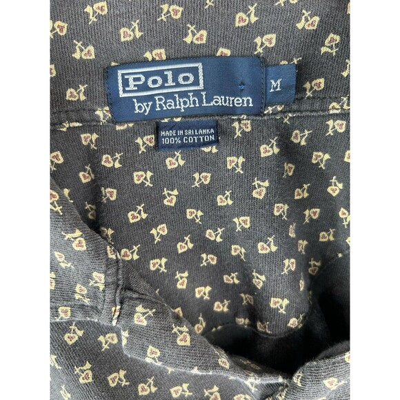 Ralph Lauren Polo Golf Shirt Sz M Brown Floral All Over Print - Picture 6 of 6